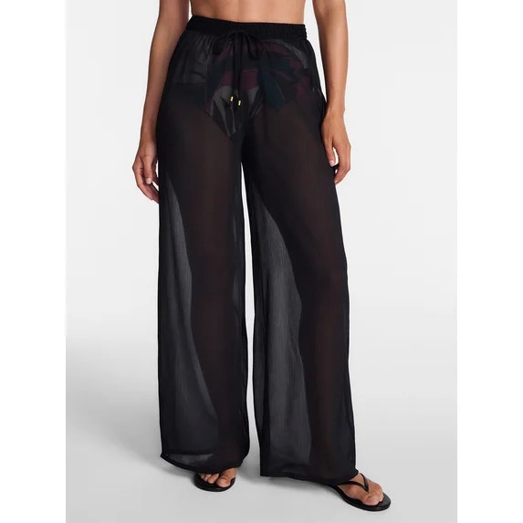 Time and Tru Women's and Women's Plus Black Long Coverup Swim Pants, Sizes XS-3X | Walmart (US)