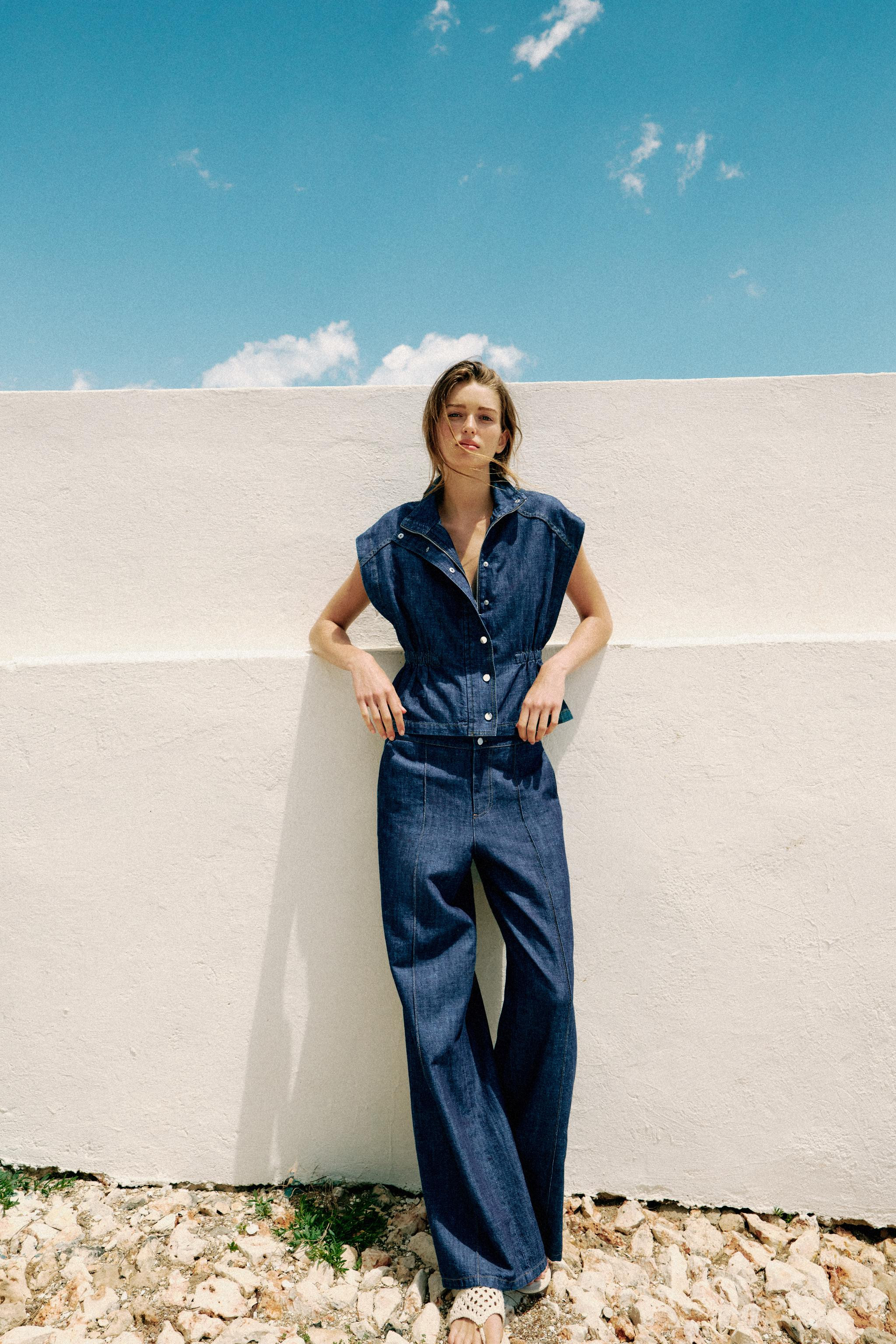 LINEN VEST WITH ELASTIC WAIST | Zara US