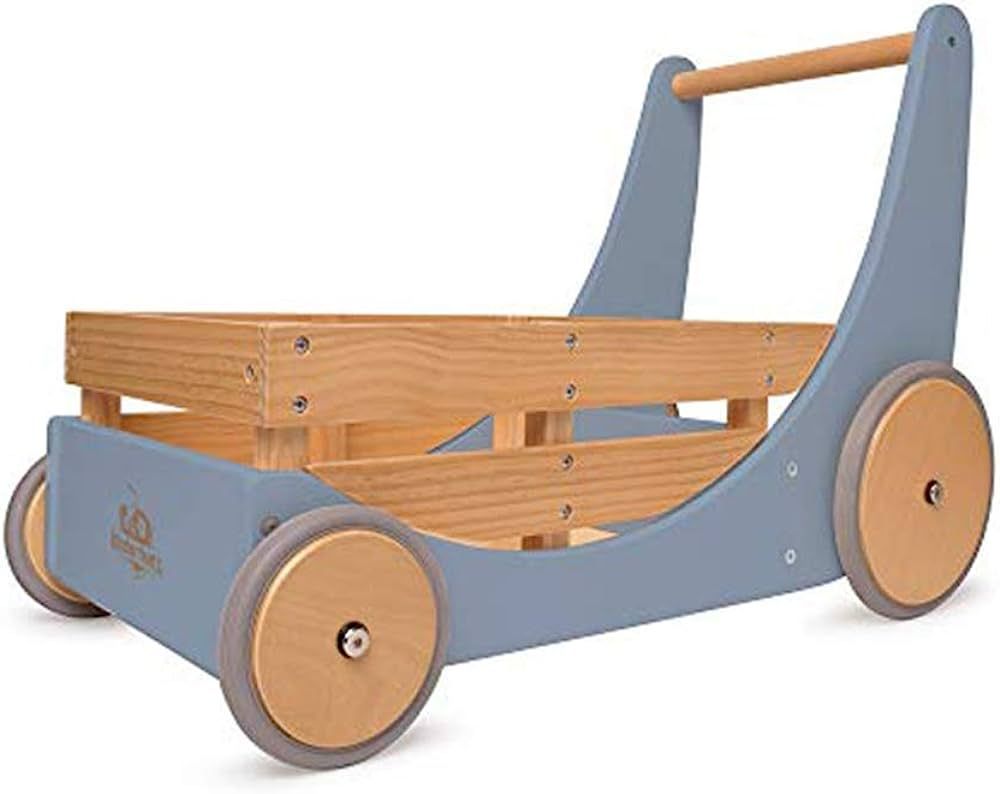 Kinderfeets 2-in-1 Wooden Cargo Walker Cart Wagon with Adjustable Rubber Wheels and Removable Bas... | Amazon (US)