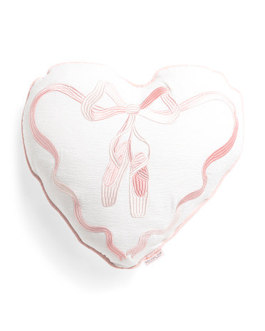 20x19 Ballet Shoes Bow Heart Pillow | TJ Maxx