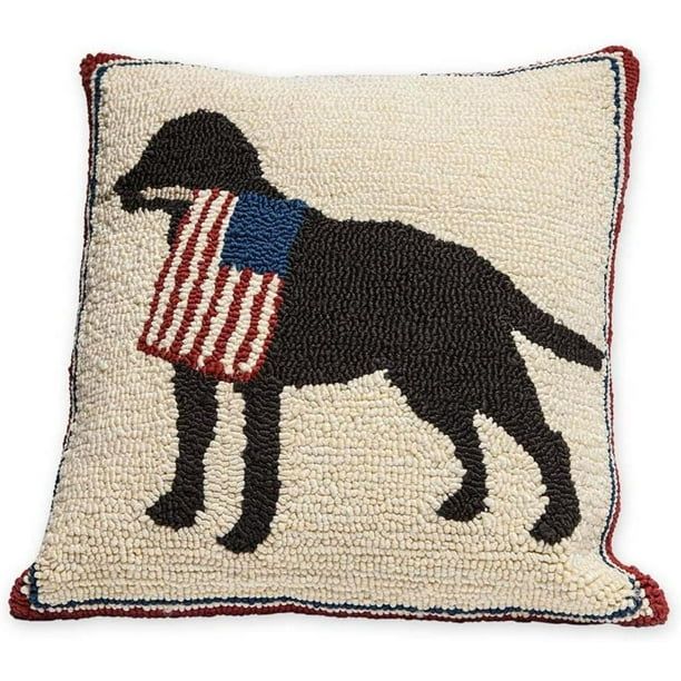 Indoor Outdoor Patriotic Dog Decorative Throw Pillow, Washable Zippered Cover, 18'' Sq., Polyeste... | Walmart (US)