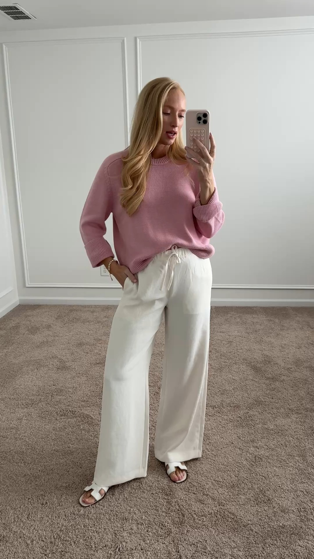 These Aritzia pants are so good and on sale!! Come in multiple color options. The waistband is a little too firm to be comfortable with a bump and they’re too long to wear lower but I bought these in my normal size small to wear after pregnancy. They’re not see through and you can style them just like you would linen pants but they don’t wrinkle!

#LTKSaleAlert