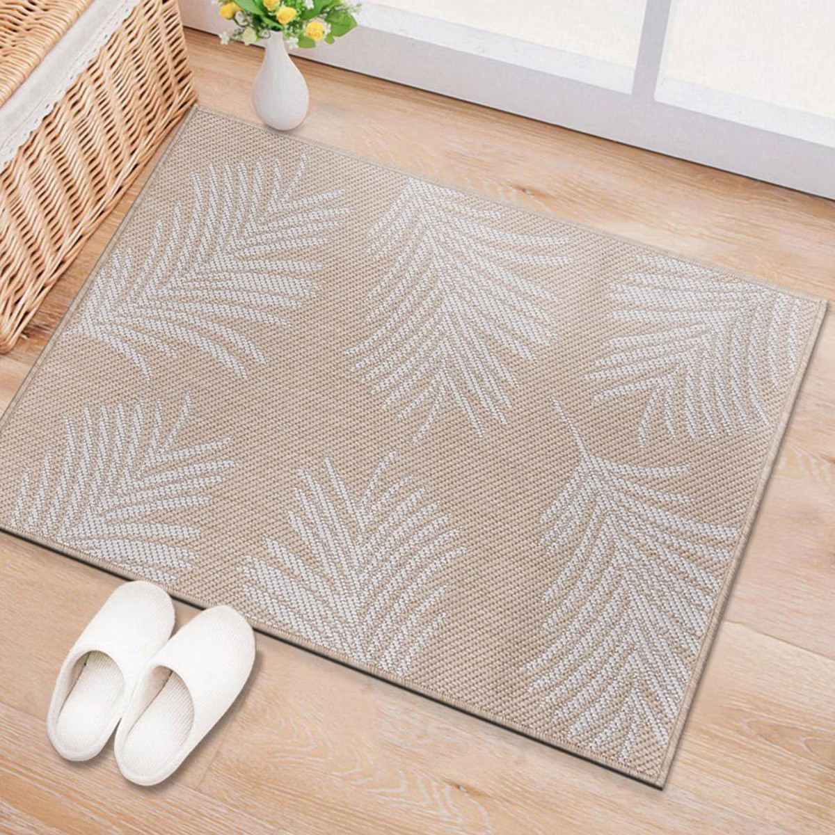 World Rug Gallery Contemporary Palm Leaves Textured Flat Weave Indoor/Outdoor Area Rug | Target