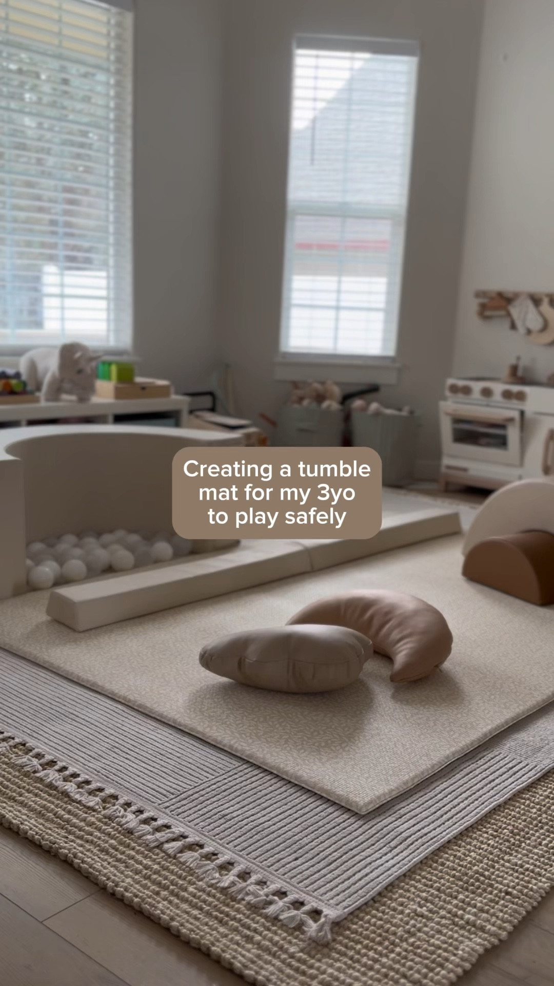 Let’s setup a tumble area for my 3 1/2yo! 

The padded playmat is Bear and Bud 🧸

Everything else is linked below!

#playroom #nursery #neutraldesign, #neutralhome #stylishplaymats #floortime #babyactivities #toddleractivities #neutralkidroomdecor #neutralbabyroomdeco #babyroom #kidsroom #neutralhome #neutralinterior #tummytime #playtime

#LTKfamily #LTKkids #LTKhome