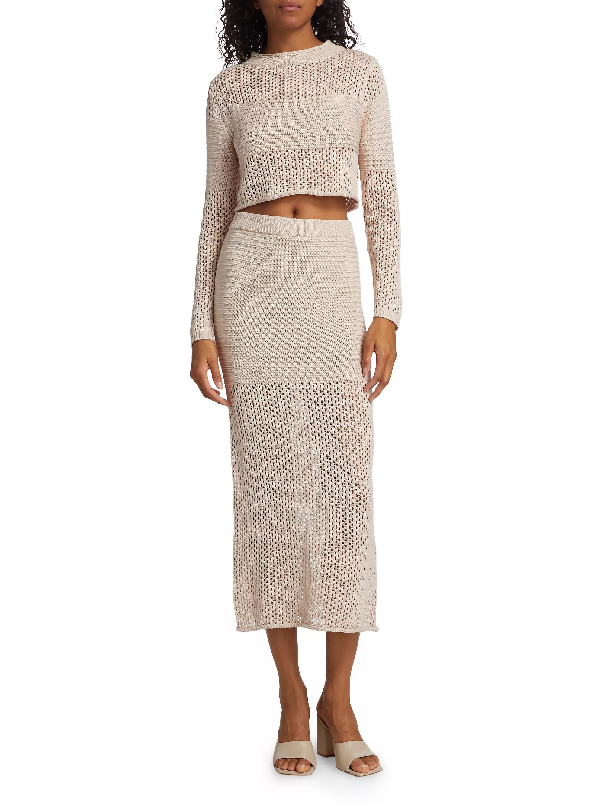 Ry Textured Knit Midi-Skirt | Saks Fifth Avenue