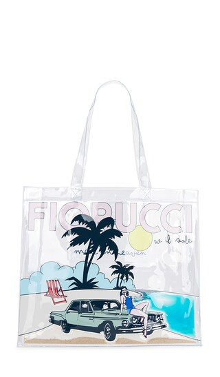 Beach Print PVC Tote Bag in Multicolor | Revolve Clothing (Global)
