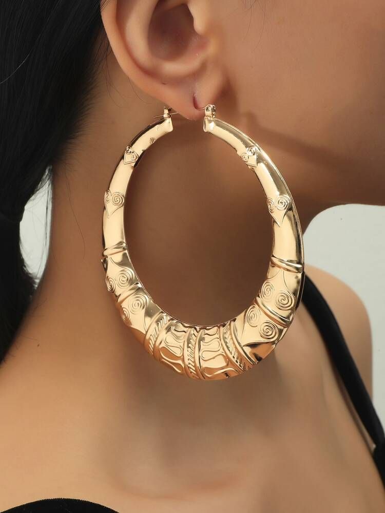 Engraved Hoop Earrings | SHEIN