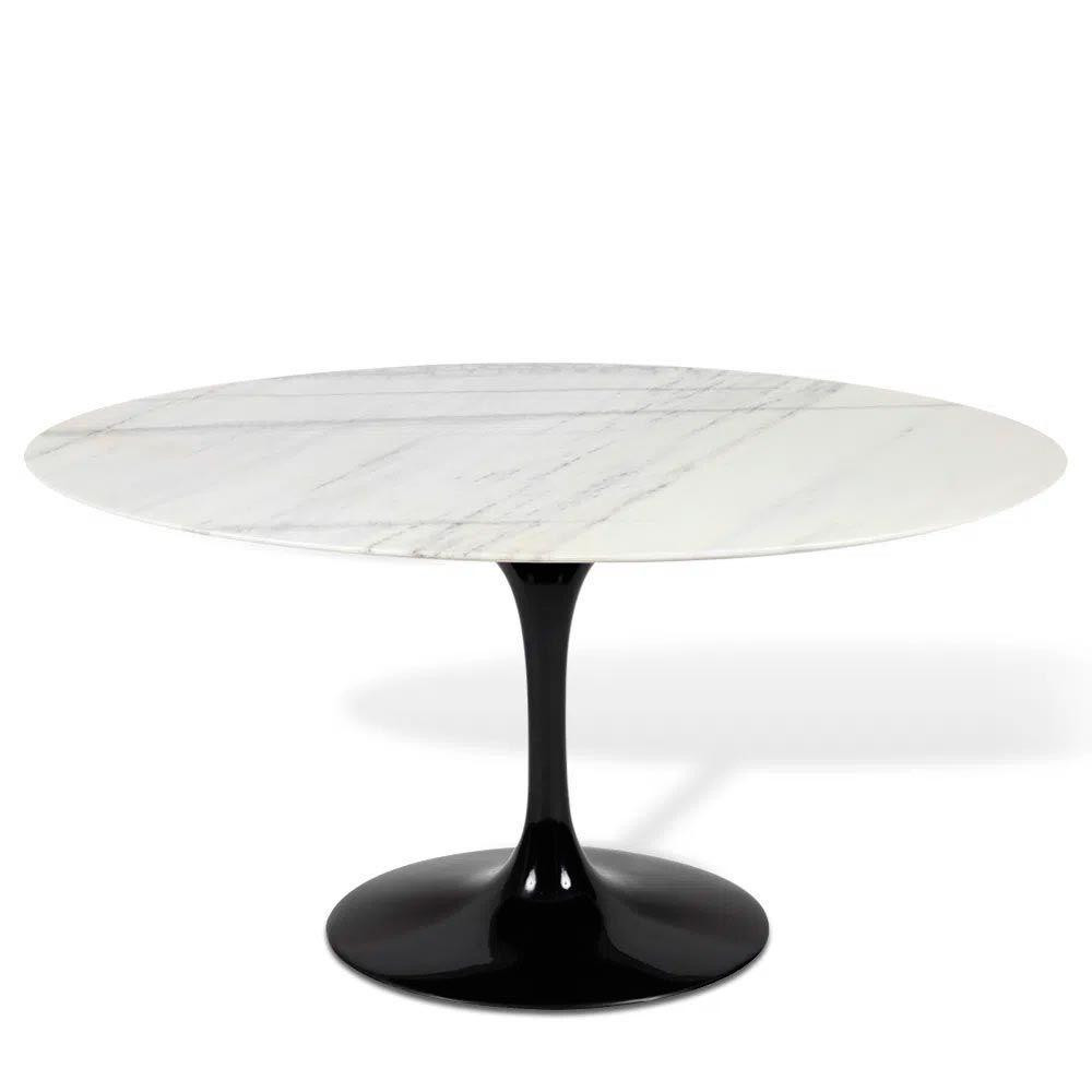 Mesa Saarinen Oval Espírito Santo 180x100cm - Base Preta - Camicado | Camicado (BR)