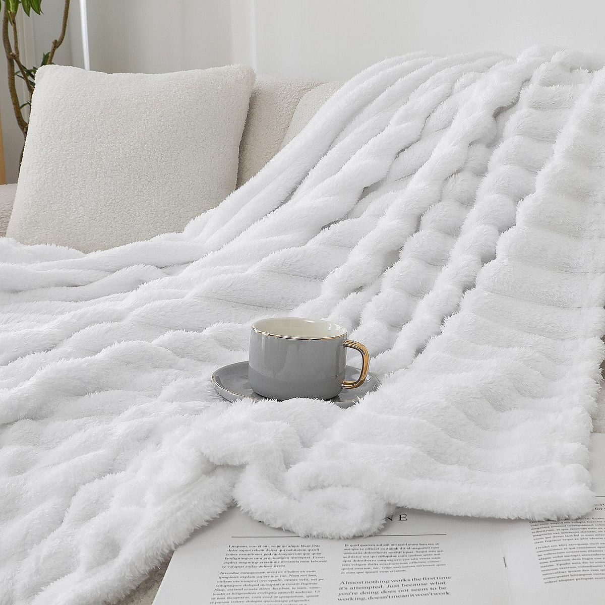 Kate Aurora Modern Lux Ultra Soft & Plush Ribbed Accent Throw Blanket - 50 in. W x 60 in. L | Target