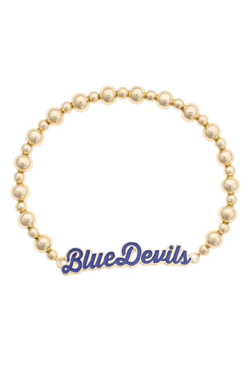 Duke Blue Devils Enamel Stretch Bracelet in Shiny Gold | CANVAS