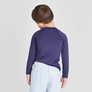Toddler Boys' Raglan Long Sleeve Rash Guard Swim Shirt - Cat & Jack™ Navy | Target