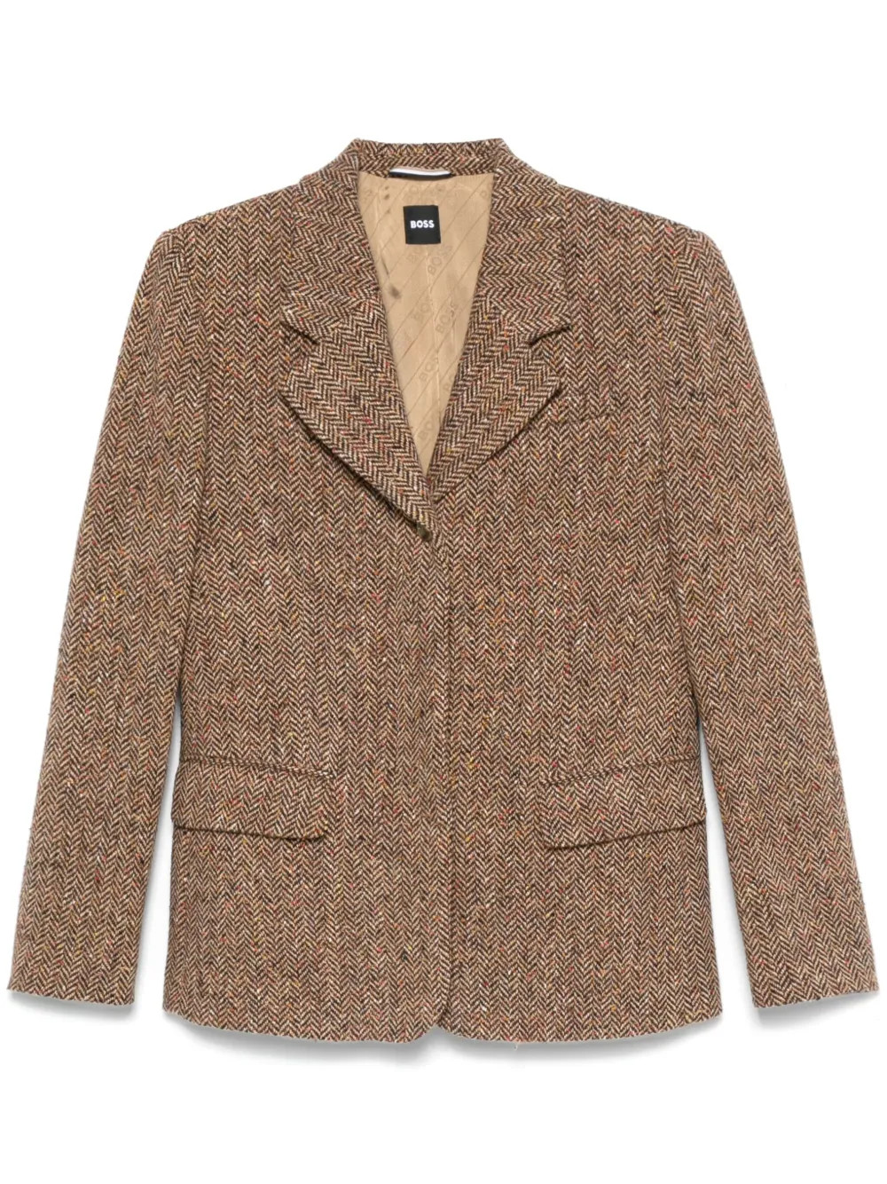 BOSS Herringbone Blazer | Brown | FARFETCH AO | Farfetch Global