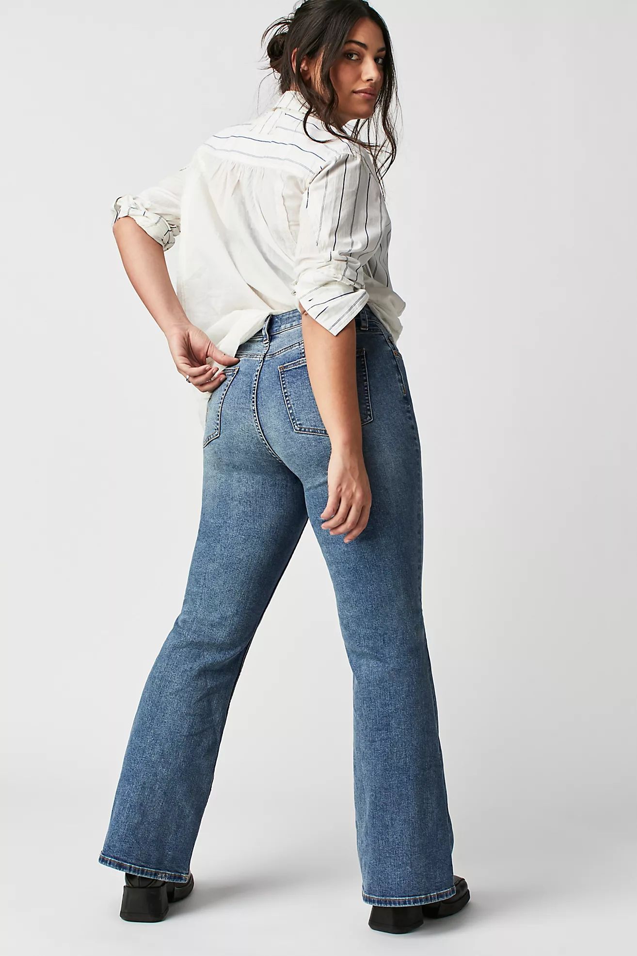 CRVY Vintage High-Rise Flare Jeans | Free People (Global - UK&FR Excluded)