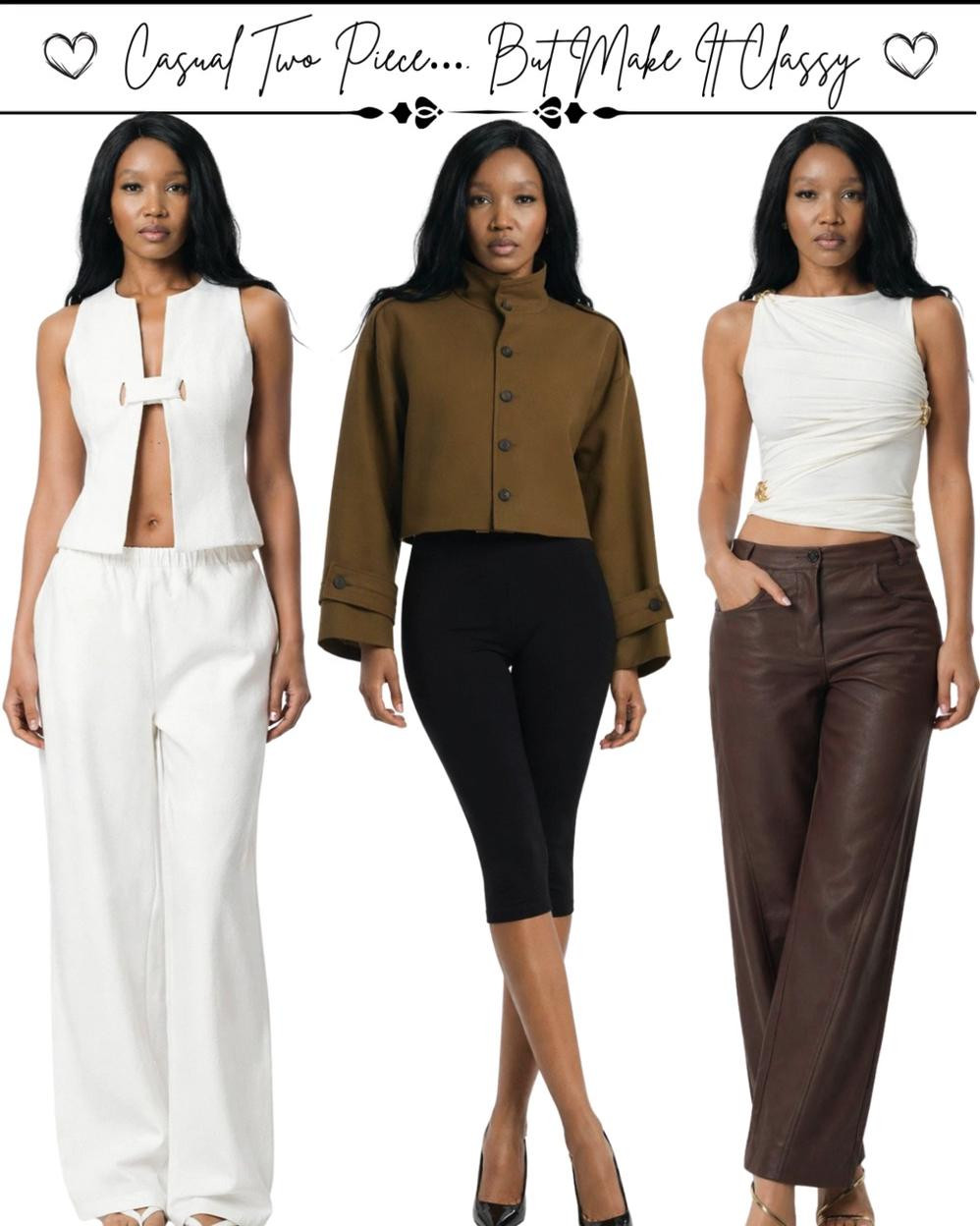 There’s something about a good two-piece set… it makes getting dressed feel easy, but still looks so put together 🤍

Lately, I’ve been leaning into more casual pieces that still have that elevated, refined feel, and these sets do exactly that. Clean silhouettes, soft tones, and that effortless structure that instantly makes an outfit look more intentional. It’s giving relaxed, but still classy… without trying too hard.

What I love most is how versatile they are. You can wear them as a full set for that seamless, polished look or mix and match with other staples in your wardrobe. Either way, they carry that quiet, understated elegance that just works every time.

Definitely the kind of pieces that make casual dressing feel a little more elevated, a little more styled… and a lot more effortless.

#TwoPieceSet #CasualChic #EffortlessStyle #ClassyStyle #Ltkfashion #casual 

 #LTKMidsize #LTKPetite #LTKPlusSize