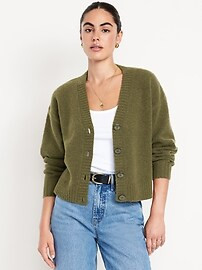 Wool-Blend Slouchy Cardigan Sweater | Old Navy (US)