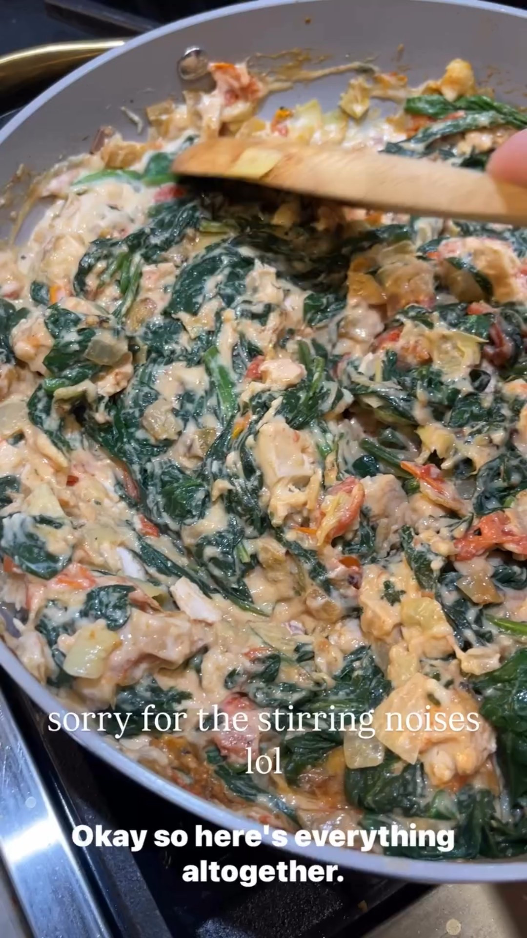 Cheesy spinach and artichoke chicken bake for meal prep (sorry for the stirring noises) lol

#LTKfoodie