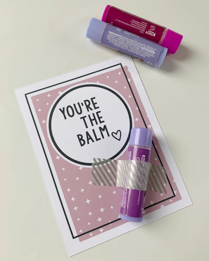 Your the Balm Valentine, Chapstick Valentine, Printable Lip Balm Tag - Etsy | Etsy (US)