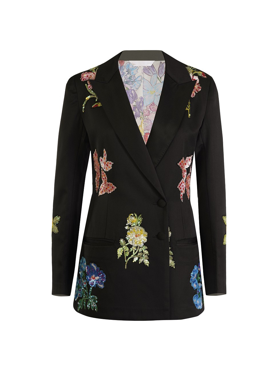 Women's Sequined Floral Blazer - Black - Size Medium | Saks Fifth Avenue