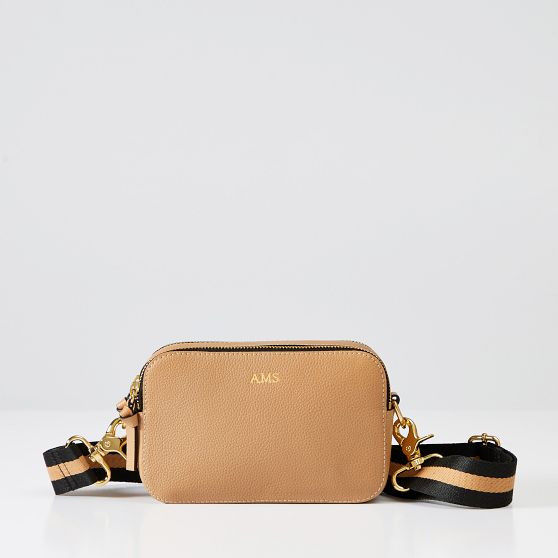 Sophie Double Zip Leather Crossbody Bag | Mark and Graham