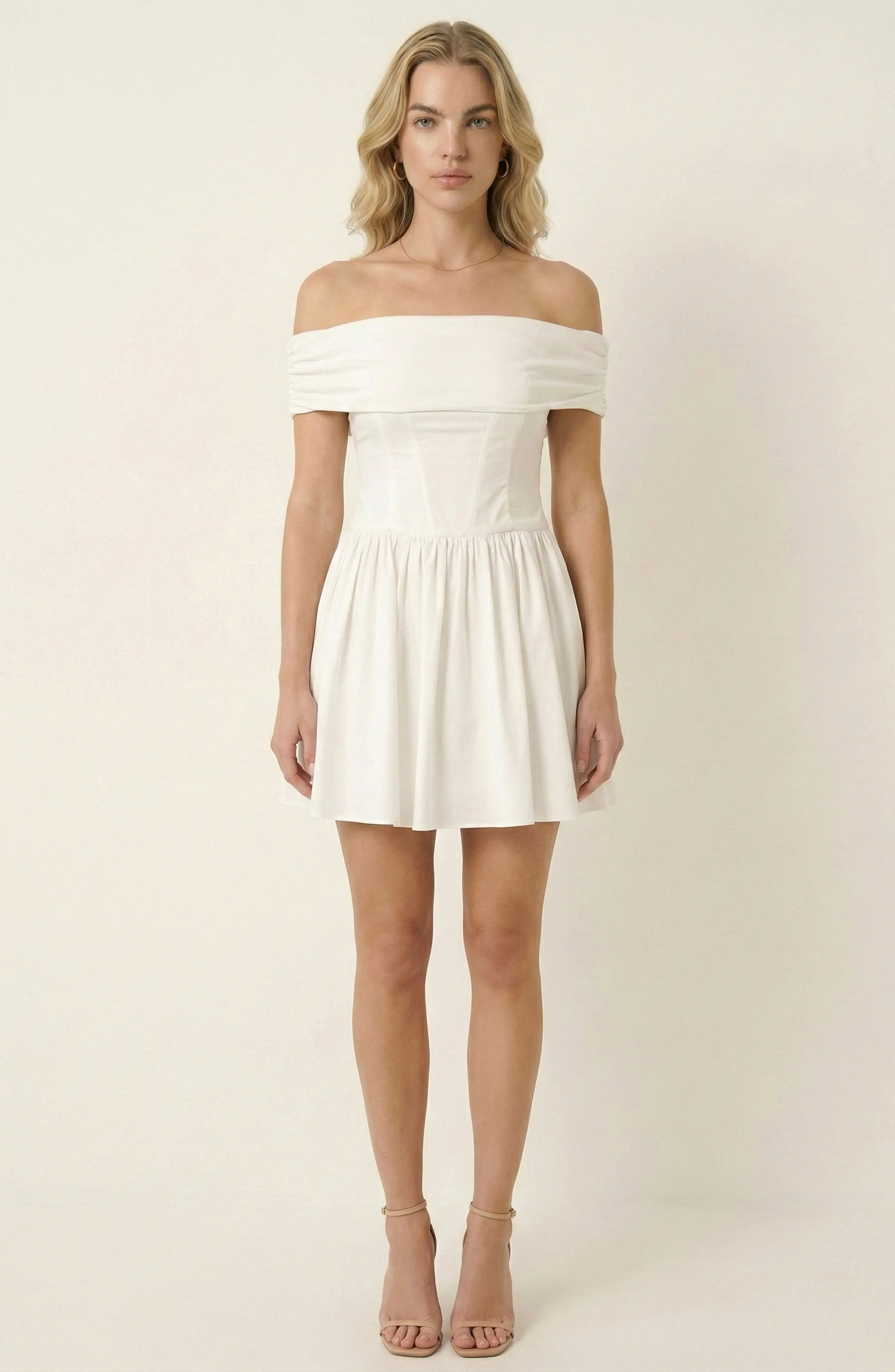 Off-Shoulder Ruched Bodice Mini Dress with Flowy Skirt (Women) | Nordstrom | Nordstrom