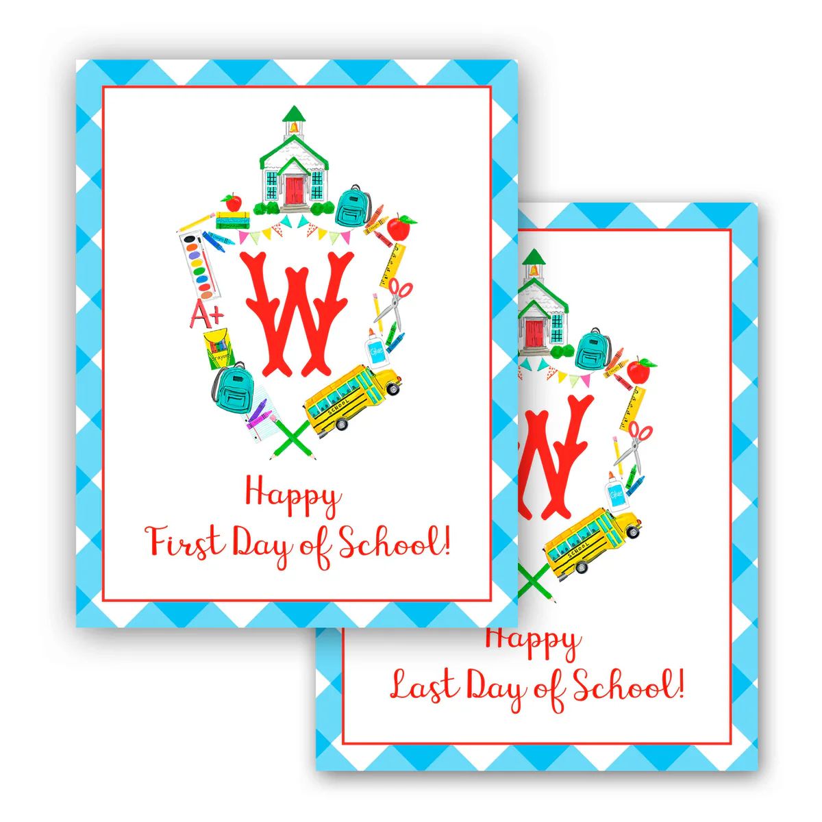 Happy First & Last Day of School Double-sided Sign | Taylor Beach Design