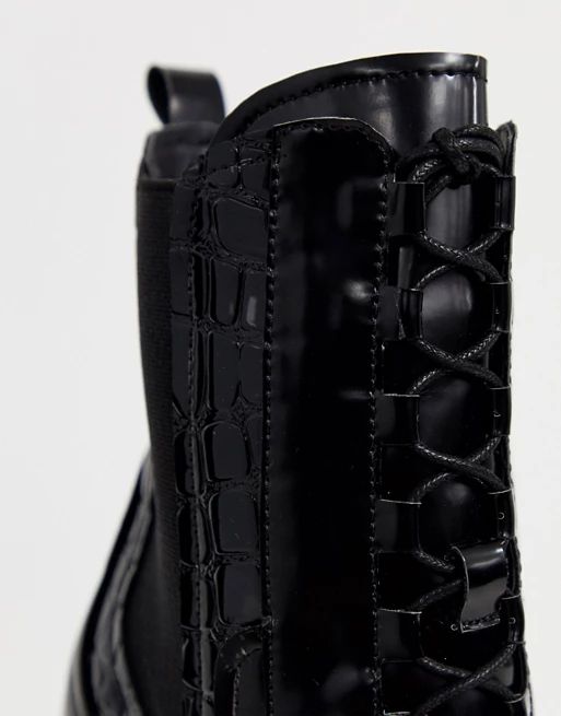 RAID Ashlynn black chunky heeled hiker boots | ASOS US