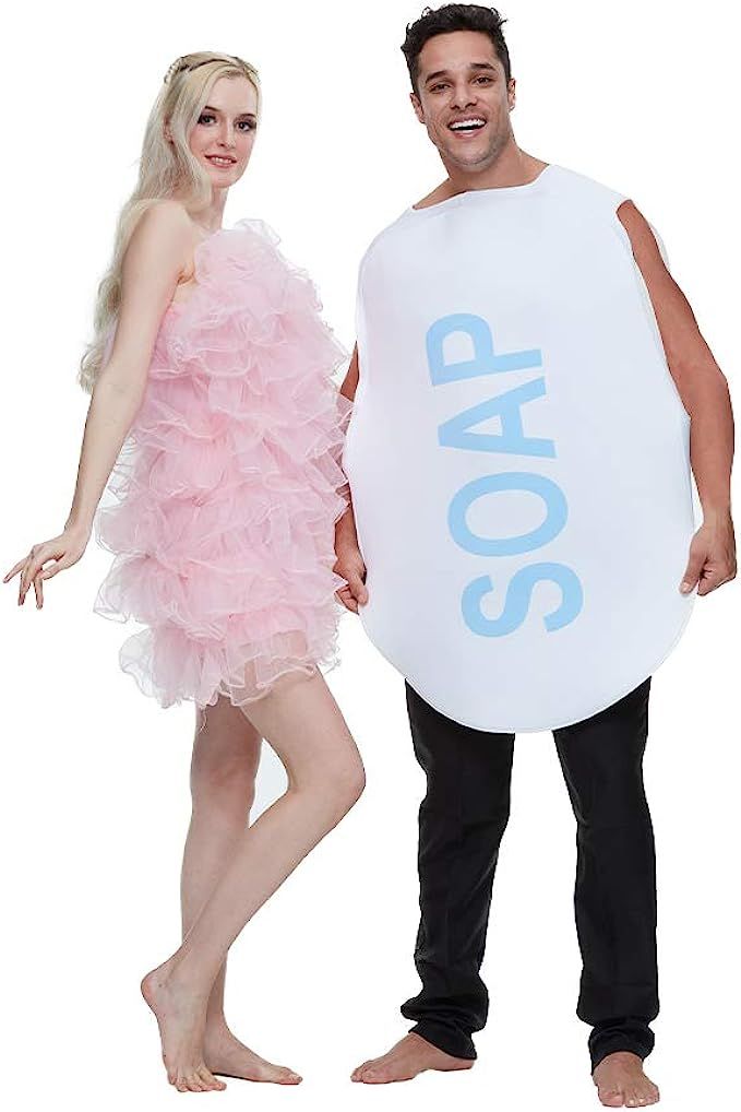 EraSpooky Couples Soap and Loofah Costume Adult Funny Halloween Party Couple Costumes Set | Amazon (US)