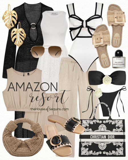Shop these Amazon Vacation Outfit and Resortwear finds!! Swimsuit coverup, rosette bikini, crochet maxi dress, matching set, Dior canvas book tote beach bag, eyelet midi dress, linen pants,  Sam Edelman Bambi raffia sandals, Dolce Vita Grecia slide sandals and more!

Follow my shop @thehouseofsequins on the @shop.LTK app to shop this post and get my exclusive app-only content!

#liketkit #LTKswim #LTKstyletip #LTKtravel
@shop.ltk
https://liketk.it/4CFBg