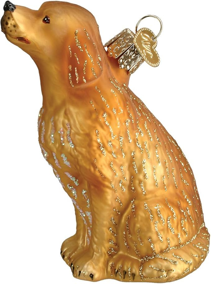 Old World Christmas Sitting Golden Retriever Glass Blown Ornament for Christmas Tree, Handcrafted... | Amazon (US)
