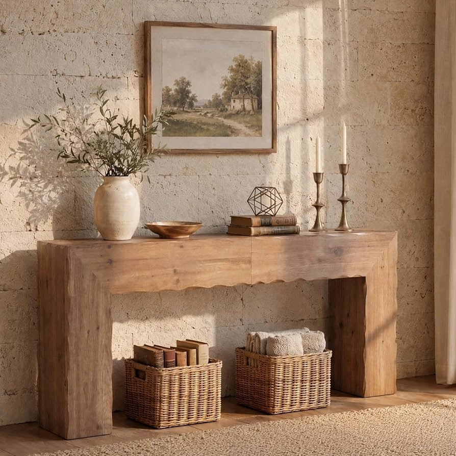 LITTLE TREE 79" Solid Wood Console Table, Rustic Extra Long Entryway Table | Amazon (US)