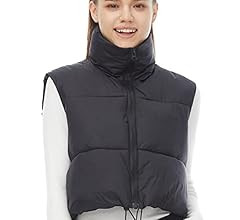 HAOZHIYU Women's Winter Padded Vest High Stand Collar Lightweight Sleeveless Crop Puffer Gilet Co... | Amazon (US)