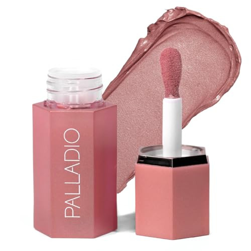 Palladio Liquid Blush for Cheeks & Lips 2-in-1 Makeup Face Blush, Weightless Cream Formula, Smudge Proof Long-Wearing Pigmented Blush, Natural Look Makeup Face Blushes, Shimmer Finish, Dainty | Amazon (US)