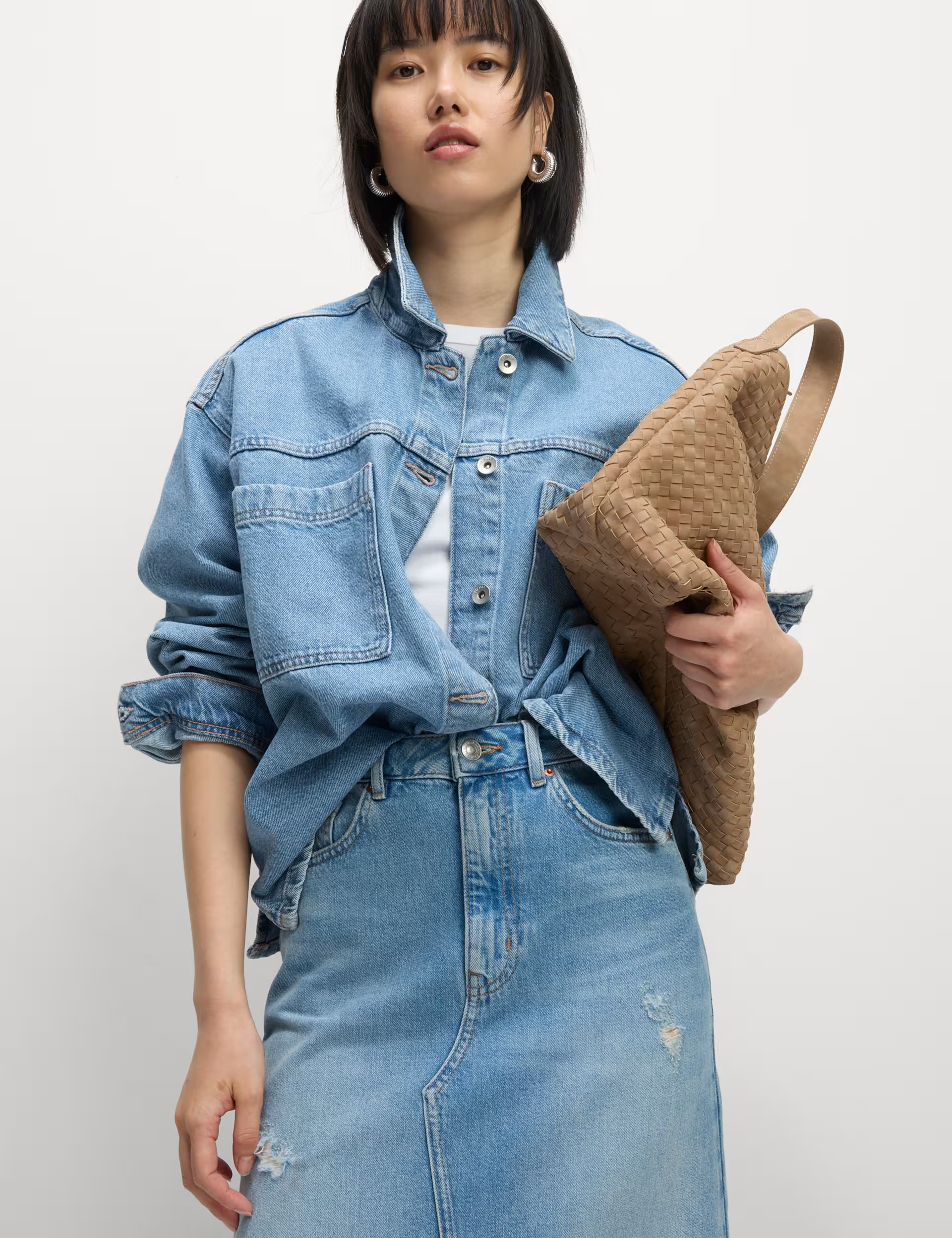 Pure Cotton Denim Relaxed Shacket | Marks & Spencer (UK)