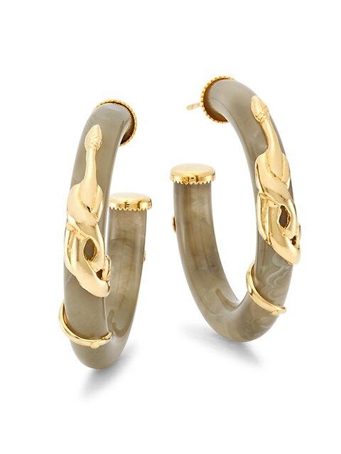 Cobra Bo Creole 24K Goldplated & Acetate Hoop Earrings | Saks Fifth Avenue