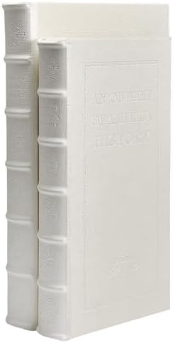 Decorative White Faux Leather Wooden Book Box for Home Decor, Cafe Table, and Bookshelf - Fashion... | Amazon (US)