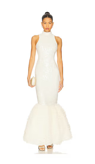 Sequin Maxi Dress in Egret | Revolve Clothing (Global)