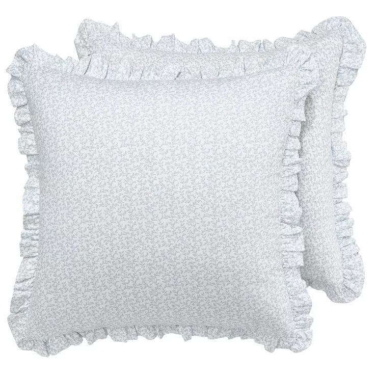 Laura Ashley Euro Chloe Sham Set Blue | Target