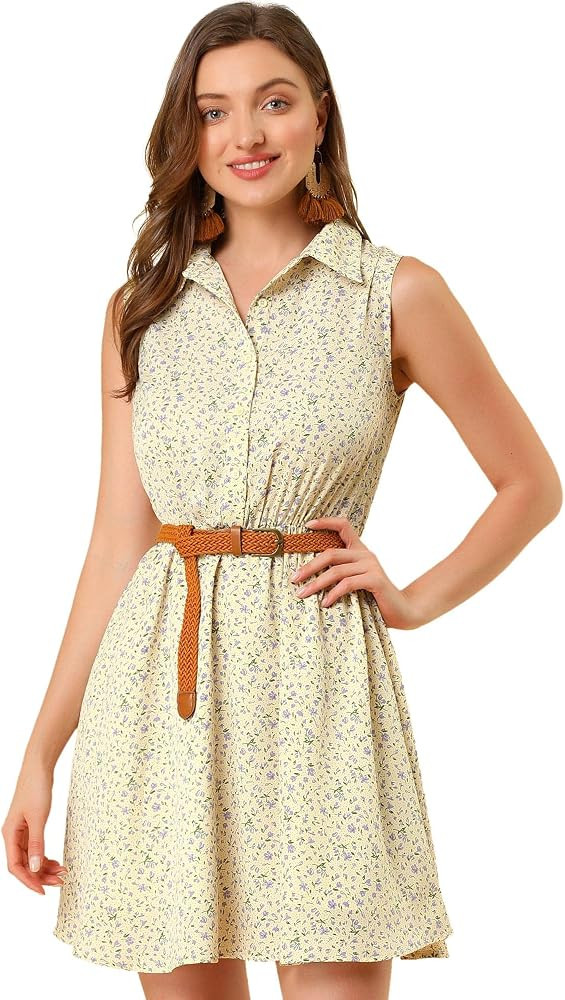 Allegra K womens Belt Dress | Amazon (US)