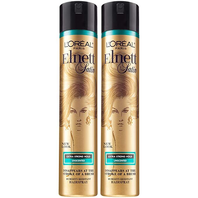 L'Oreal Paris Hair Care Elnett Satin Extra Strong Hold Hairspray, Unscented, 11 Ounce (Pack of 2) | Amazon (US)