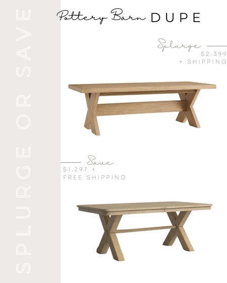 Pottery Barn Modern Farmhouse Dining Table Dupe | Pottery Barn Dupe | Pottery Barn Modern Farmhouse Dining Table Look Alike | Pottery Barn Look Alike | Pottery Barn Inspired | Pottery Barn Look for Less | Splurge or Save | Pottery Barn Farmhouse Dining Table | Modern Farmhouse Dining Room | Modern Farmhouse Dining Furniture | Modern Farmhouse Dining Room Table | Extendable Dining Table 

#LTKhome #LTKsalealert