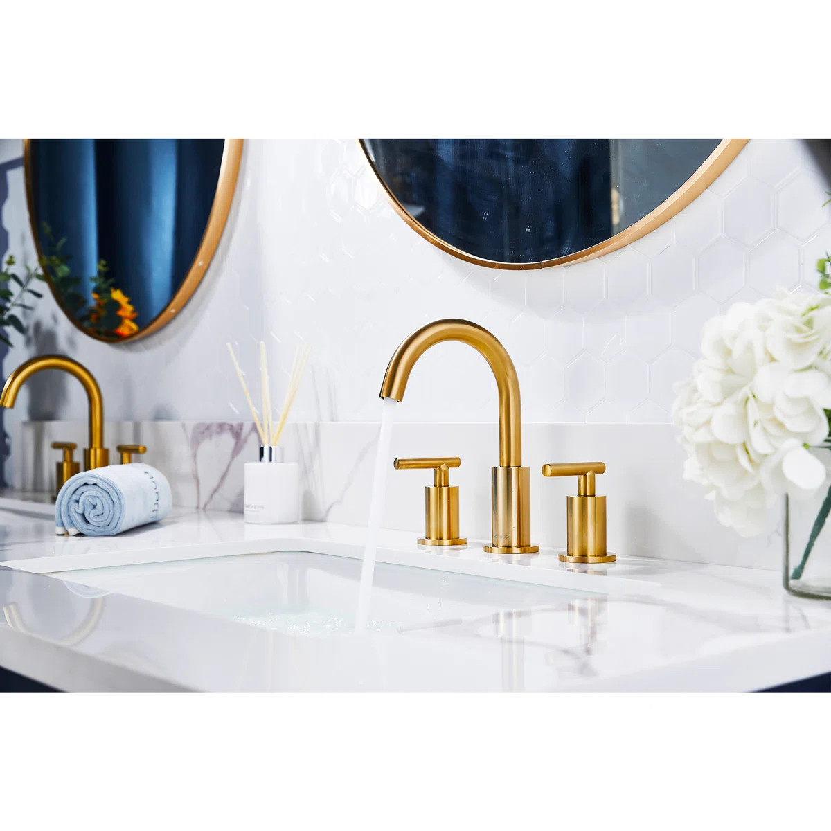 Celestine Widespread Faucet 2-Handle Bathroom Faucet With Drain Assembly 2.0 WB-0300G | Wayfair North America