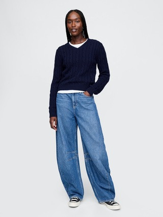 Classic Cable-Knit V-Neck Sweater | Gap (US)