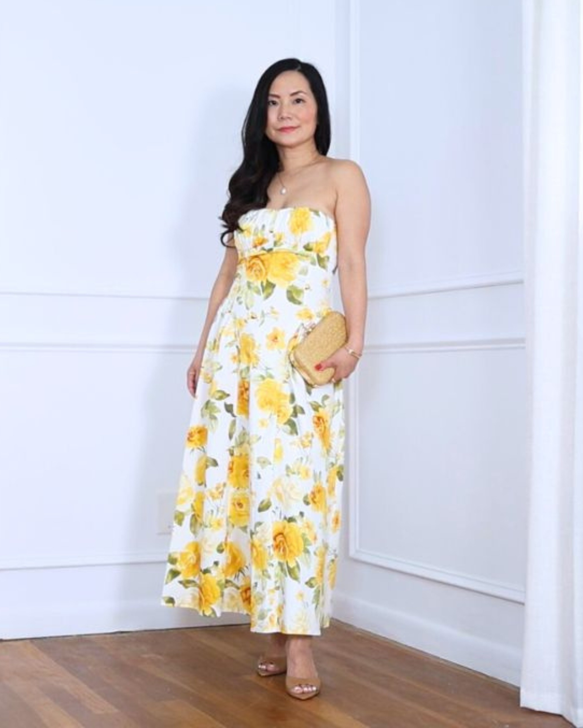 Wore this yellow floral midi dress from Mango and loved how fresh and feminine it felt. I paired it with a simple clutch and comfy mules for an easy warm-weather look. I’m 5’2 and wearing a size S.

#LTKStyleTip #LTKOver40 #LTKPetite