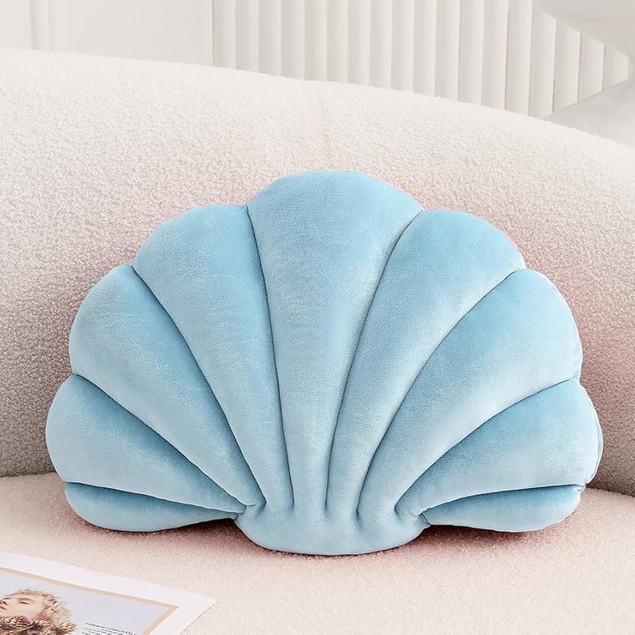 Seashell Decorative Pillow Shell Shaped Throw Pillow 3D Insert Beach Pillow Soft Velvet Pillow Se... | Amazon (US)