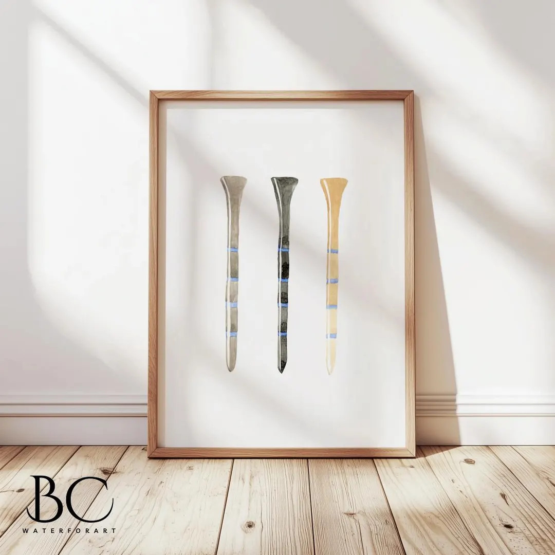 Akvarell golft-shirts, akvarell golfaffisch, golfkonst, golfgåva, golfväggdekor, fars dag-prese... | Etsy (US)