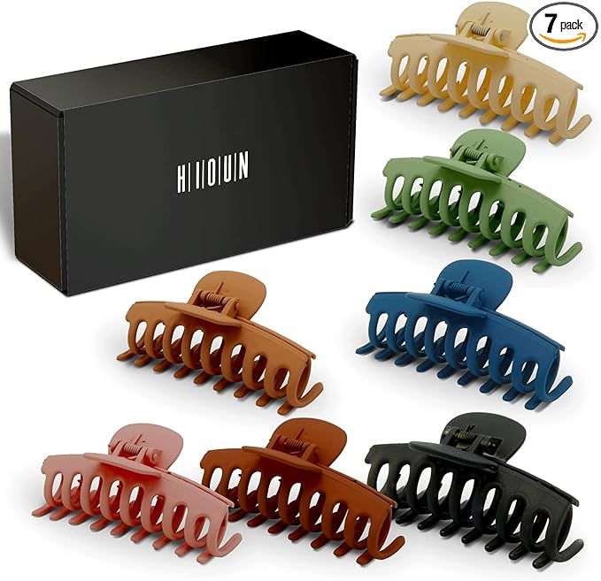 HIOUN Hair Clips Women and Girls , Hair claw clips for thick hair women , Pack of 7 Matte Coated ... | Amazon (UK)