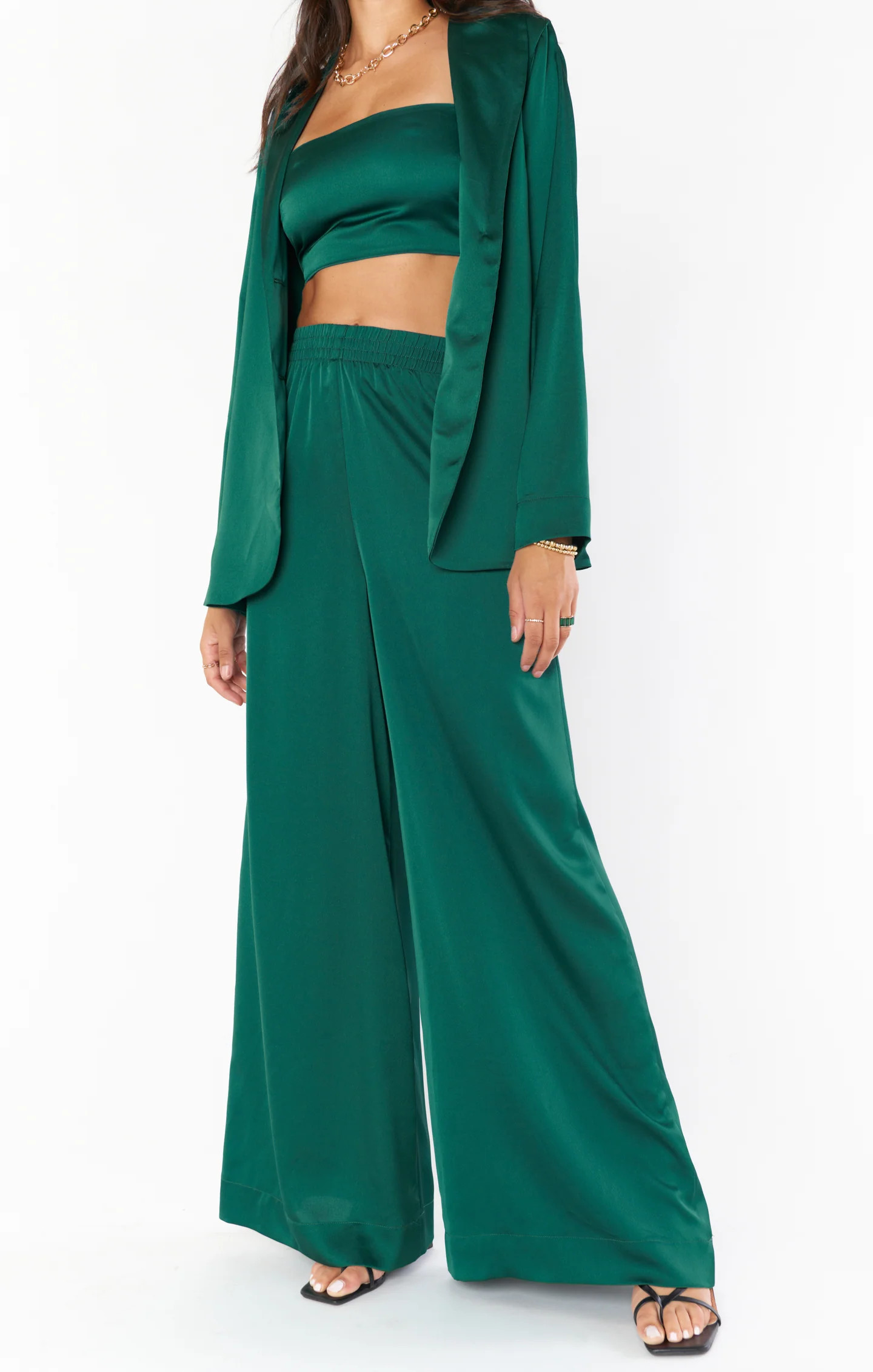 Irwin Pants ~ Emerald Luxe Satin | Show Me Your Mumu