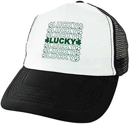 St Patricks Day Hat Lucky Word Art Lucky Shamrock Gifts Green Irish Clover Hat Party Trucker Hat | Amazon (US)