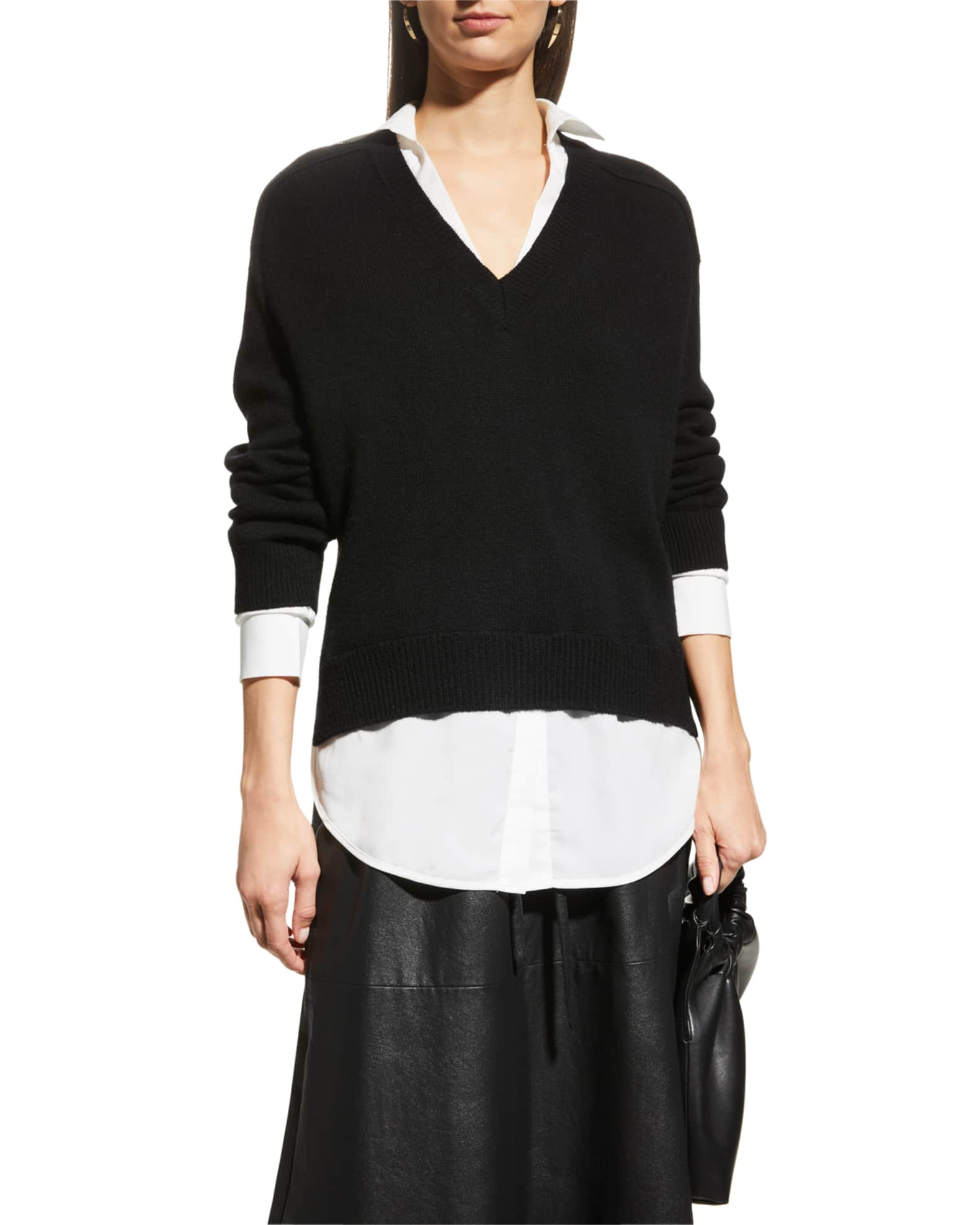 Brochu Walker V-Neck Layered Pullover | Neiman Marcus