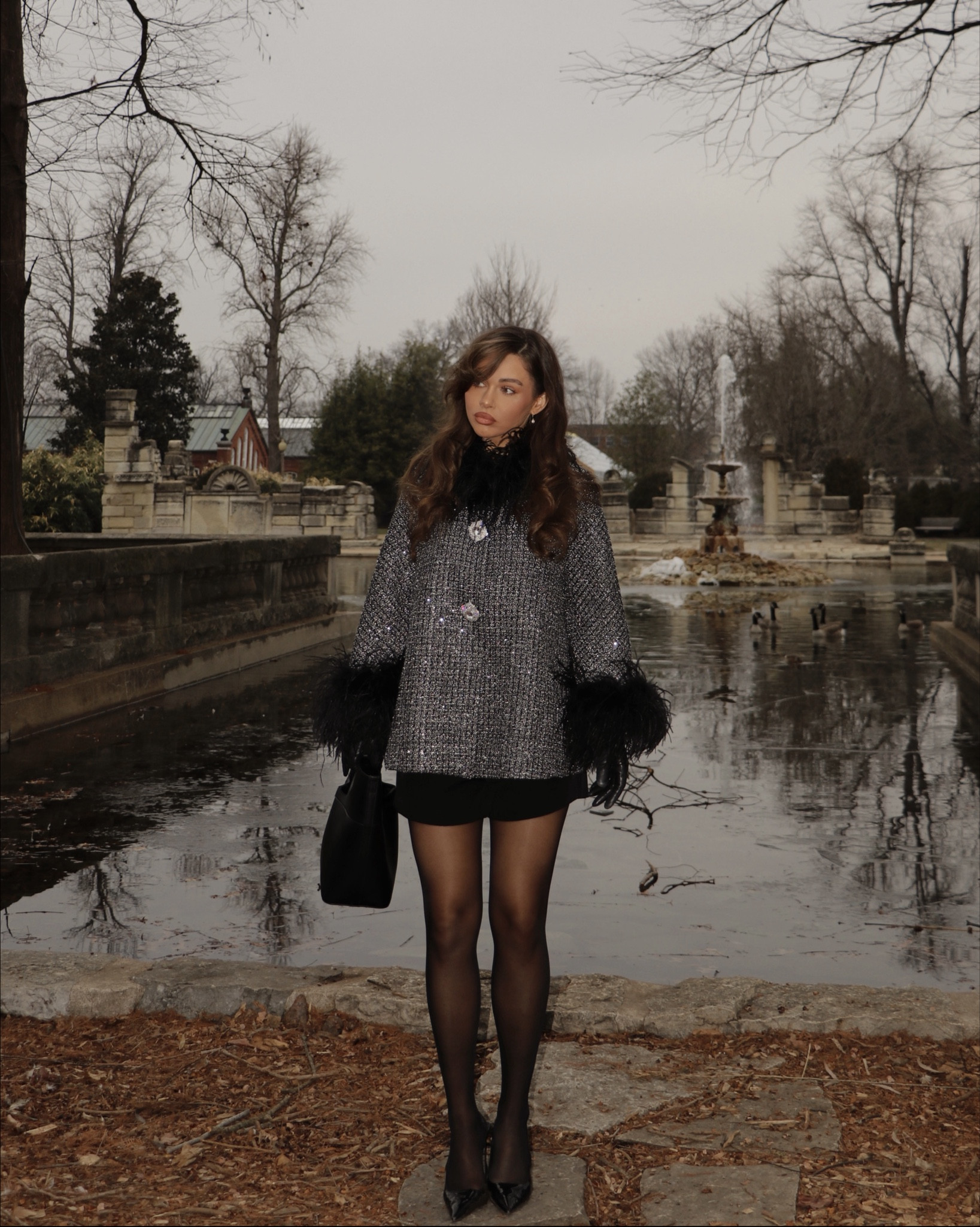 Feather trim tweed coat 🤍 #winterfashion #tweed #coat

#LTKootd #LTKWorkwear #LTKSeasonal